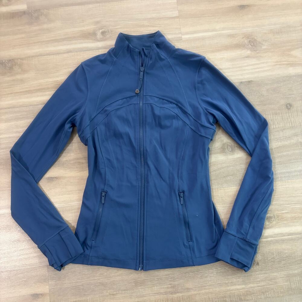 Lululemon Define Jacket Nulu Washed Denim Blue Women Size 8